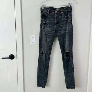 Citizens of Humanity rocket highrise black Skinny Jeans distressed  woman’s 28